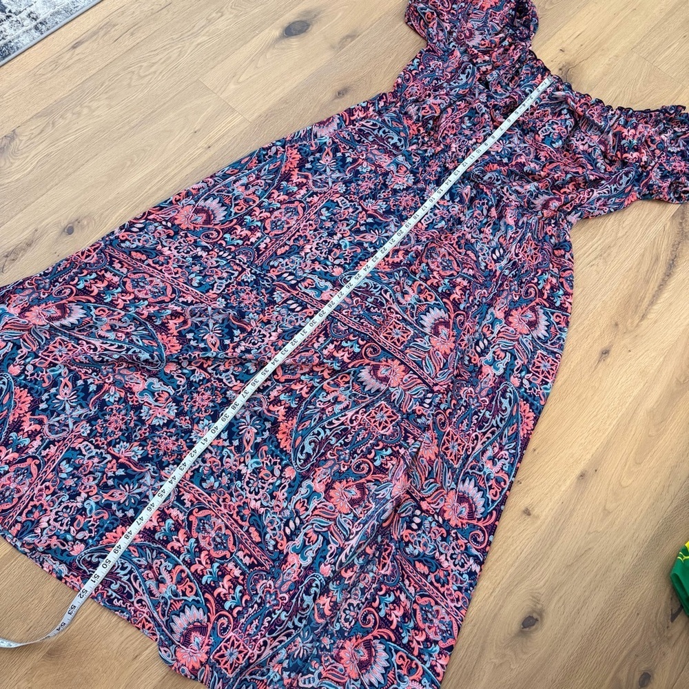 💐 Vibrant Paisley Maxi Dress with Ruffled Short Sleeves – Size 2X (Boutique) - Picture 6 of 6